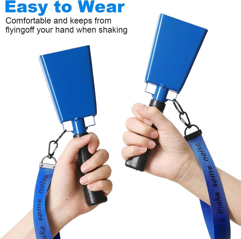 CHMI Cow Bells with Wrist Strap - Cowbell with Handle 2pcs, Customizable Cowbells for Sporting Events, for Football Games,Chimes, Percussion, Musical Instruments, Call Bell, Farm Ranch (blue) - Image 3